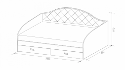 Кровать одинарная с ящиками с мягкой накладкой ГиП-14