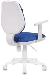 Кресло BRABIX &quot;Fancy MG-201W&quot;, с подлокотниками, пластик белый, с рисунком &quot;Cosmos&quot;, 532408, MG-201W_532408