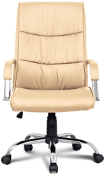 Кресло офисное BRABIX "Space EX-508", экокожа, хром, бежевое, 531165