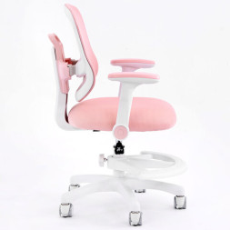 Кресло детское с подставкой для ног BRABIX KIDS MG-215, сетка/ткань TW, розовое, 533311