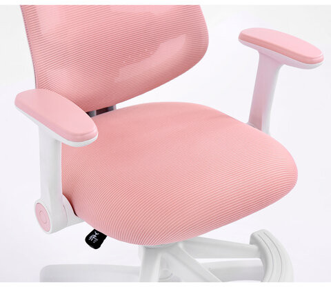 Кресло детское с подставкой для ног BRABIX KIDS MG-215, сетка/ткань TW, розовое, 533311