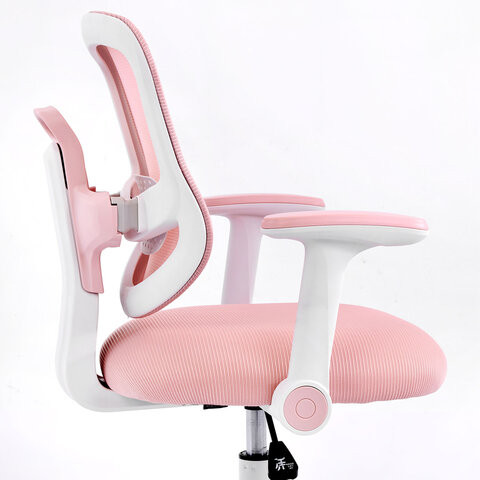 Кресло детское с подставкой для ног BRABIX KIDS MG-215, сетка/ткань TW, розовое, 533311