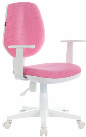 Кресло BRABIX &quot;Fancy MG-201W&quot;, с подлокотниками, пластик белый, розовое, 532409, MG-201W_532409