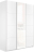 Шкаф-купе Прайм 3-х дверный (ЛДСП/Стекло белое/ЛДСП) Белый снег