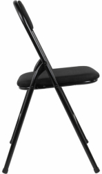 Стул складной BRABIX "Golf CF-007", чёрный каркас, чёрная ткань, 532892