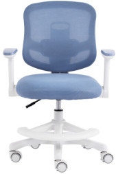 Кресло детское с подставкой для ног BRABIX KIDS MG-215, сетка/ткань TW, голубое, 533312