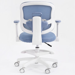 Кресло детское с подставкой для ног BRABIX KIDS MG-215, сетка/ткань TW, голубое, 533312