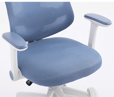 Кресло детское с подставкой для ног BRABIX KIDS MG-215, сетка/ткань TW, голубое, 533312