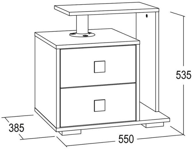 Тумба прикроватная с 2-мя ящиками Ольга 17