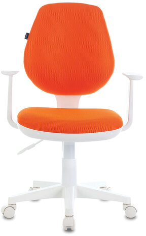 Кресло BRABIX &quot;Fancy MG-201W&quot;, с подлокотниками, пластик белый, оранжевое, 532410, MG-201W_532410