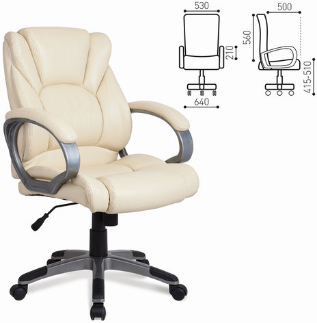 Кресло офисное BRABIX &quot;Eldorado EX-504&quot;, экокожа, бежевое, 531167