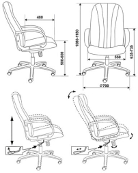 Кресло офисное T-898AXSN, ткань, серое, 1070383