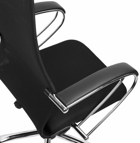 Кресло BRABIX PREMIUM &quot;Ultimate EX-800&quot; хром, плотная двойная сетка Х2, черное, 532911