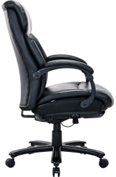 Кресло HAWASAN "Voyager HD-010", НАГРУЗКА до 180 кг, подножка, экокожа, черное, 532971