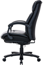 Кресло HAWASAN "Voyager HD-010", НАГРУЗКА до 180 кг, подножка, экокожа, черное, 532971