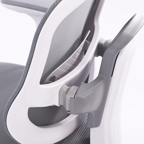 Кресло детское с подставкой для ног BRABIX KIDS MG-215, сетка/ткань TW, серое, 533313