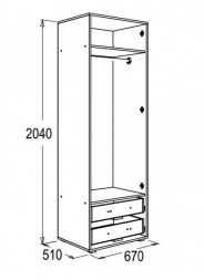 Шкаф 2-х дв. для одежды &quot;Омега 16&quot;