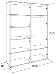 Шкаф 4-х дв. для одежды и белья Ольга 17