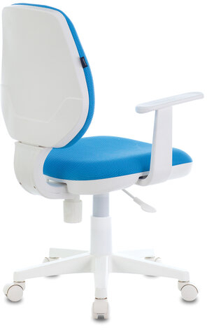 Кресло BRABIX &quot;Fancy MG-201W&quot;, с подлокотниками, пластик белый, голубое, 532411, MG-201W_532411