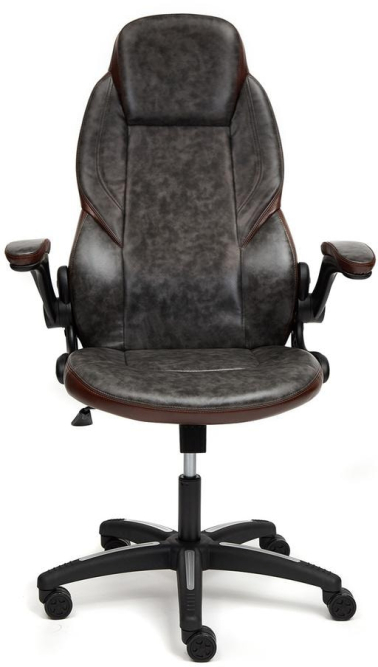 Кресло BAZUKA кож/зам, серый/коричневый, 2TONE/2TONE перф/2TONE