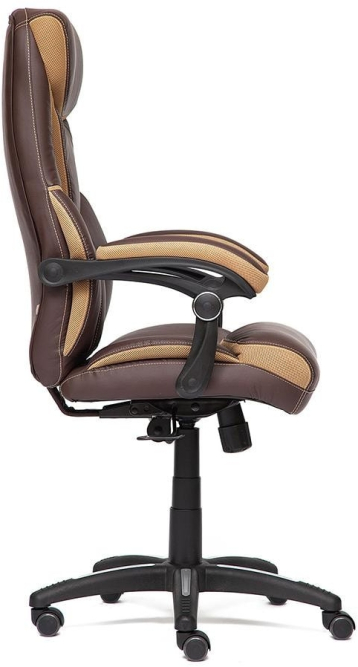 Кресло CAMBRIDGE кож/зам/ткань, коричневый/бронзовый, 36-36/21