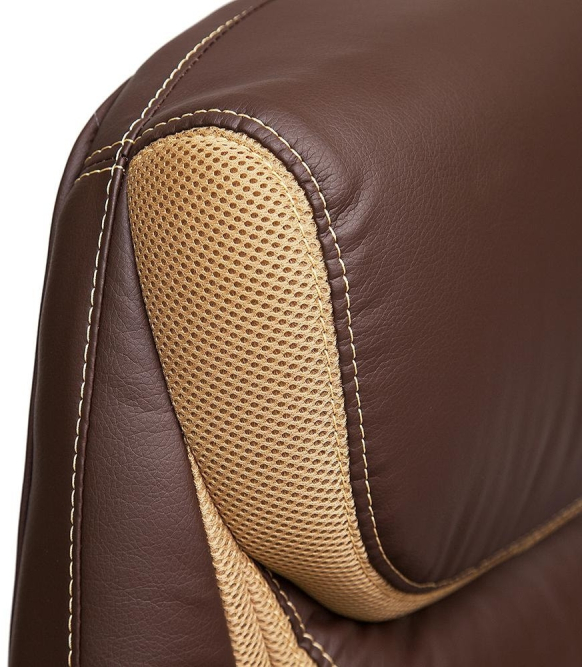 Кресло CAMBRIDGE кож/зам/ткань, коричневый/бронзовый, 36-36/21