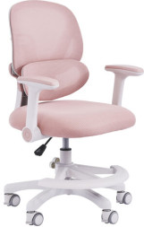 Кресло детское с подставкой для ног BRABIX KIDS MG-220, сетка/ткань TW, розовое, 533314