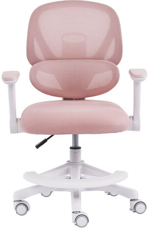Кресло детское с подставкой для ног BRABIX KIDS MG-220, сетка/ткань TW, розовое, 533314
