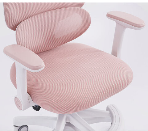 Кресло детское с подставкой для ног BRABIX KIDS MG-220, сетка/ткань TW, розовое, 533314