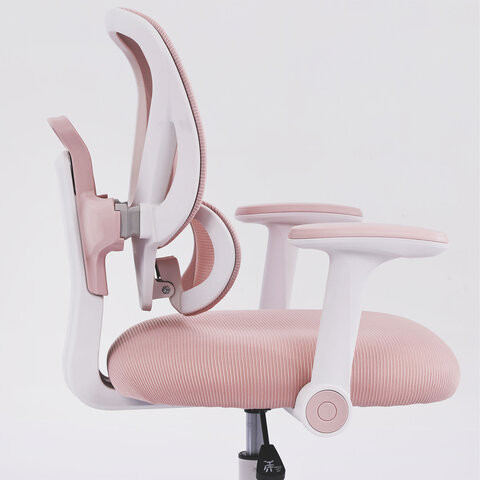 Кресло детское с подставкой для ног BRABIX KIDS MG-220, сетка/ткань TW, розовое, 533314