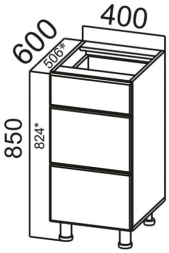 Стол-рабочий С400я (с ящиками) Прованс