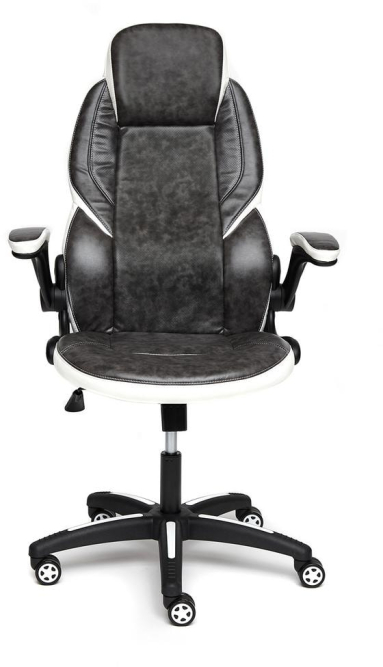 Кресло BAZUKA кож/зам, серый/белый , 2TONE/2TONE перф/36-01