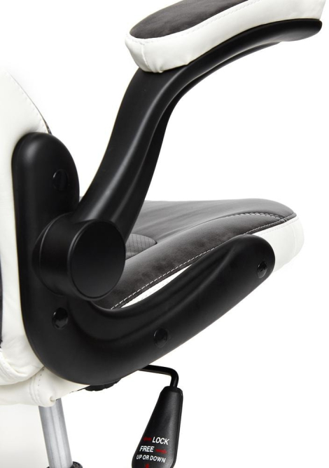 Кресло BAZUKA кож/зам, серый/белый , 2TONE/2TONE перф/36-01