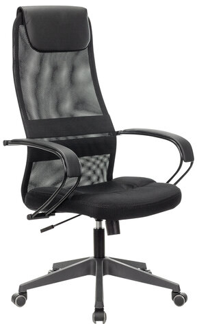 Кресло офисное BRABIX PREMIUM &quot;Stalker EX-608 PL&quot;, ткань-сетка/кожзам, черное, 532090