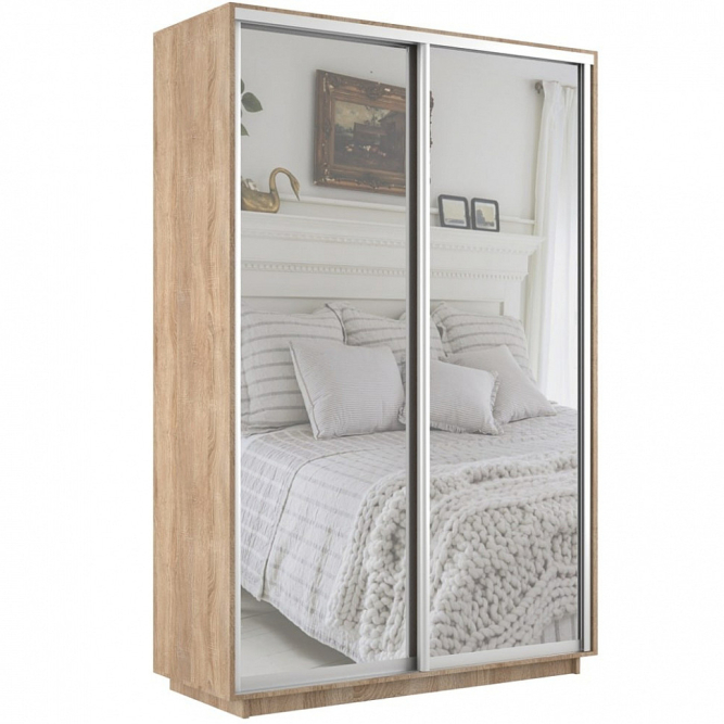 Шкаф-купе Экспресс 2-х дверный ( Зеркало) Сонома