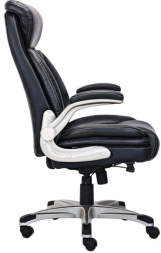 Кресло HAWASAN &quot;Target EX-567&quot;, откидные подлокотники, рециклированная кожа, черное, 532974