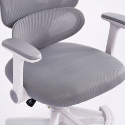 Кресло детское с подставкой для ног BRABIX KIDS MG-220, сетка/ткань TW, серое, 533315