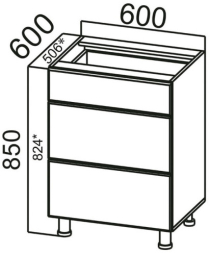 Стол-рабочий С600я (с ящиками) Вектор