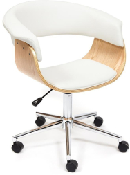 Кресло VIMTA натуральный, кож/зам белый