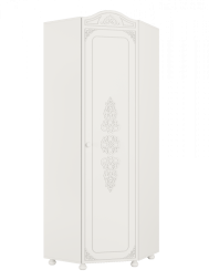 Шкаф угловой Ассоль АС-521К (правый c короной) белое дерево