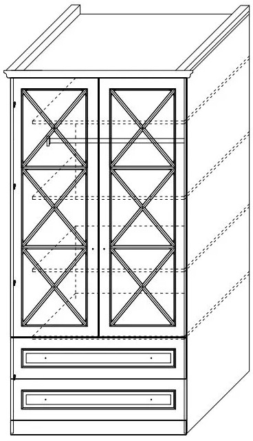 Шкаф 2-дверный с зеркалом с ящиками Каталея NEW