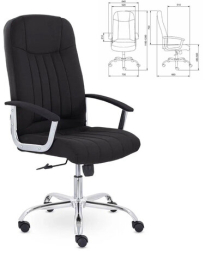 Кресло офисное &quot;Бостон&quot;, CH-277, хром, ткань, черный (М-16)