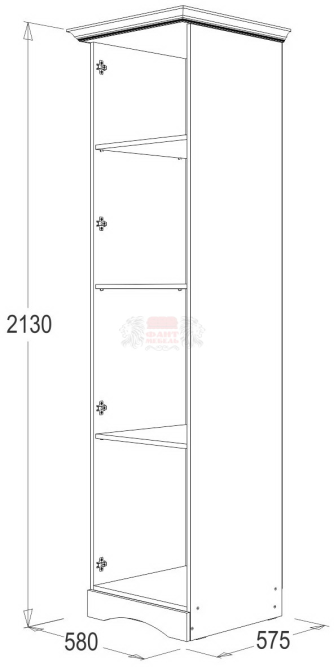 Шкаф 1-но дв. для белья Ольга 1Н