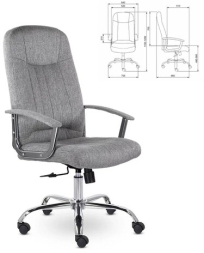 Кресло офисное &quot;Бостон&quot;, CH-277, хром, ткань, серый (M-02)