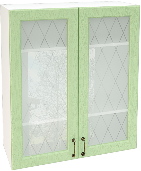 Шкаф верхний высокий со стеклом с 2 створками Кухня Ницца ШВС 809