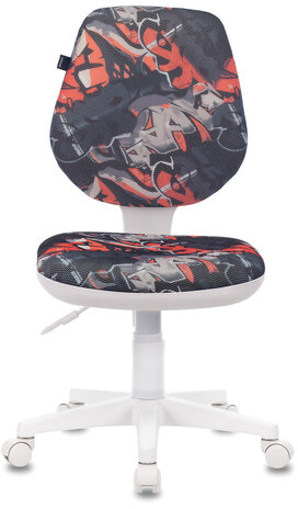 Кресло BRABIX &quot;Fancy MG-201W&quot;, без подлокотников, пластик белый, с рисунком &quot;Graffity&quot;, 532415, MG-201W_532415