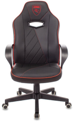 Кресло компьютерное Zombie VIKING XS, экокожа, черное/красное, 1443134