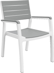 Стул c подлокотниками Гармония (Harmony armchair) белый-серый