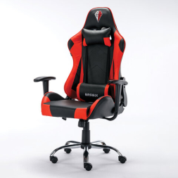 Кресло компьютерное BRABIX &quot;Hunter GM-130&quot;, две подушки, экокожа, черное/красное, 532797