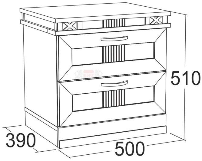 Тумба с 2-мя ящ. Ольга 18